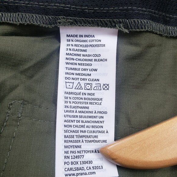 PrAna Double Peak E-Waist Shorts Men's XXL 8" Inseam Cargo Green Ripstop UPF 50+ - Picture 9 of 16